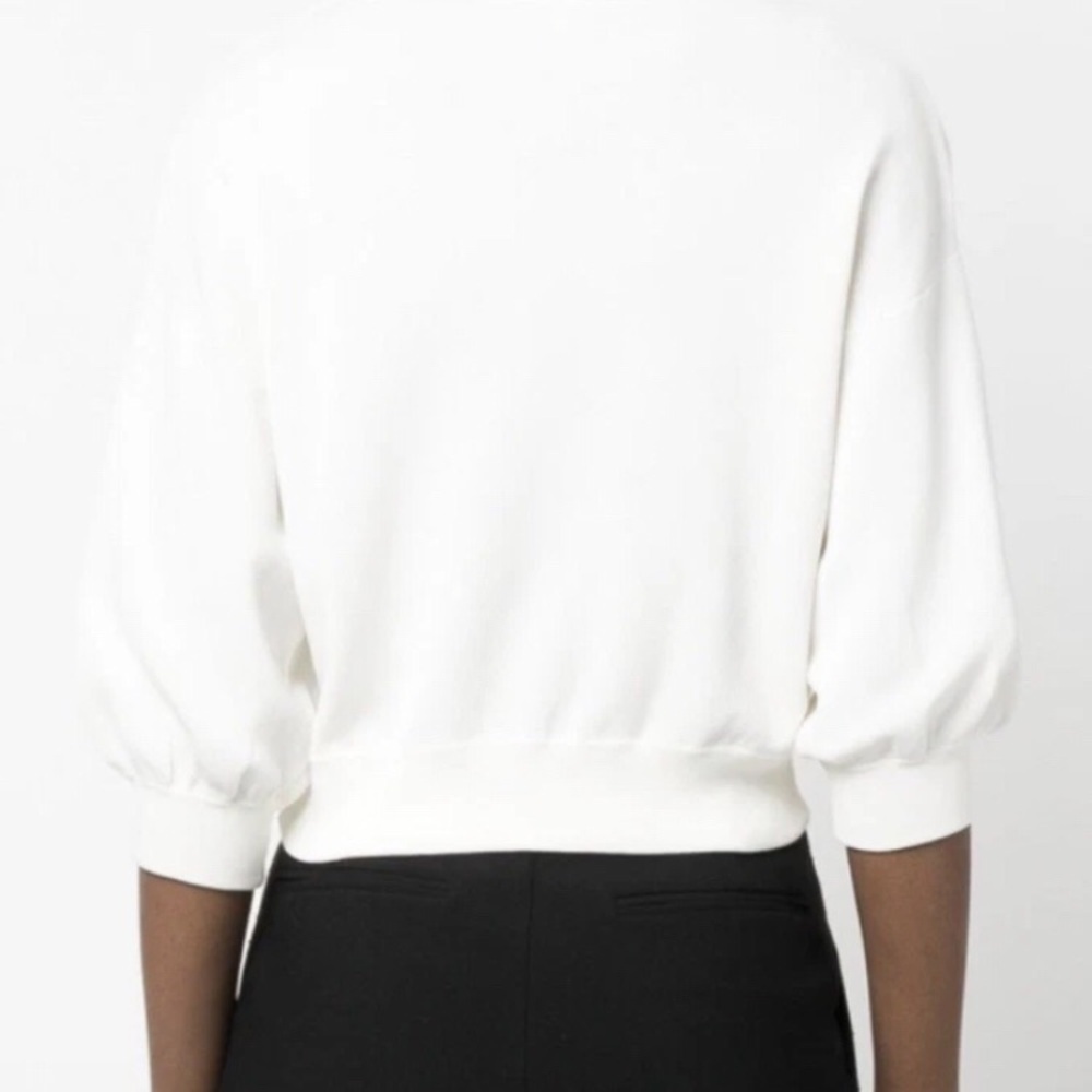 aerie White Crewneck Sweatshirt with Stitch Detail XXL